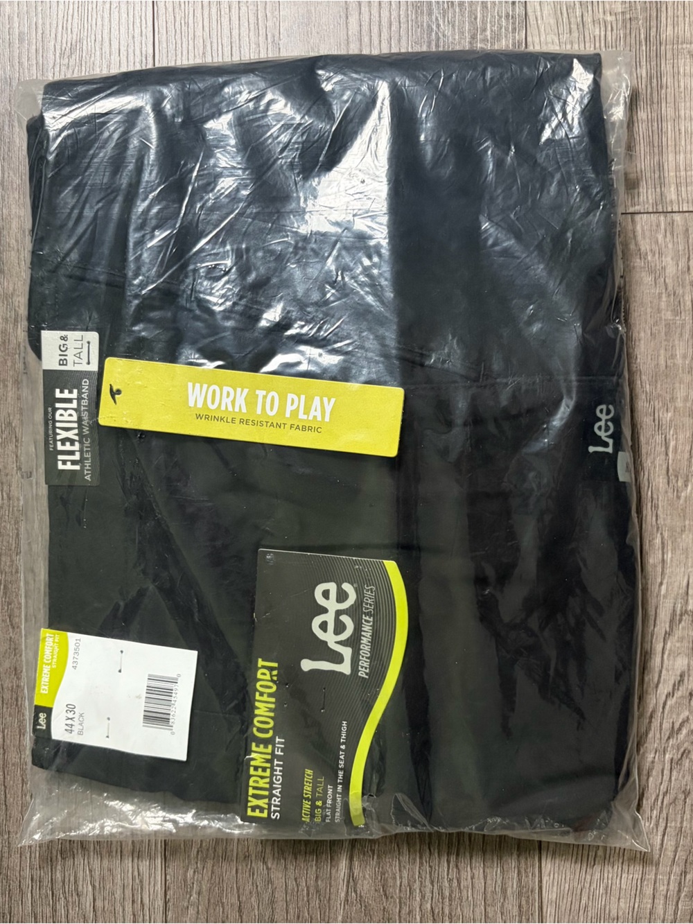 Lee Performance Series Extreme Comfort Pants Black Men’s Size 44W x 30L NWT
